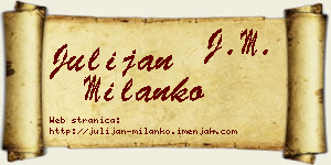 Julijan Milanko vizit kartica